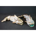 Two 20th century Chinese / Japanese Glazed Pottery Fish Ornaments 26cm long