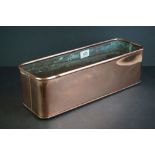 Large Copper Rectangular Planter, 43cm long x 14cm high