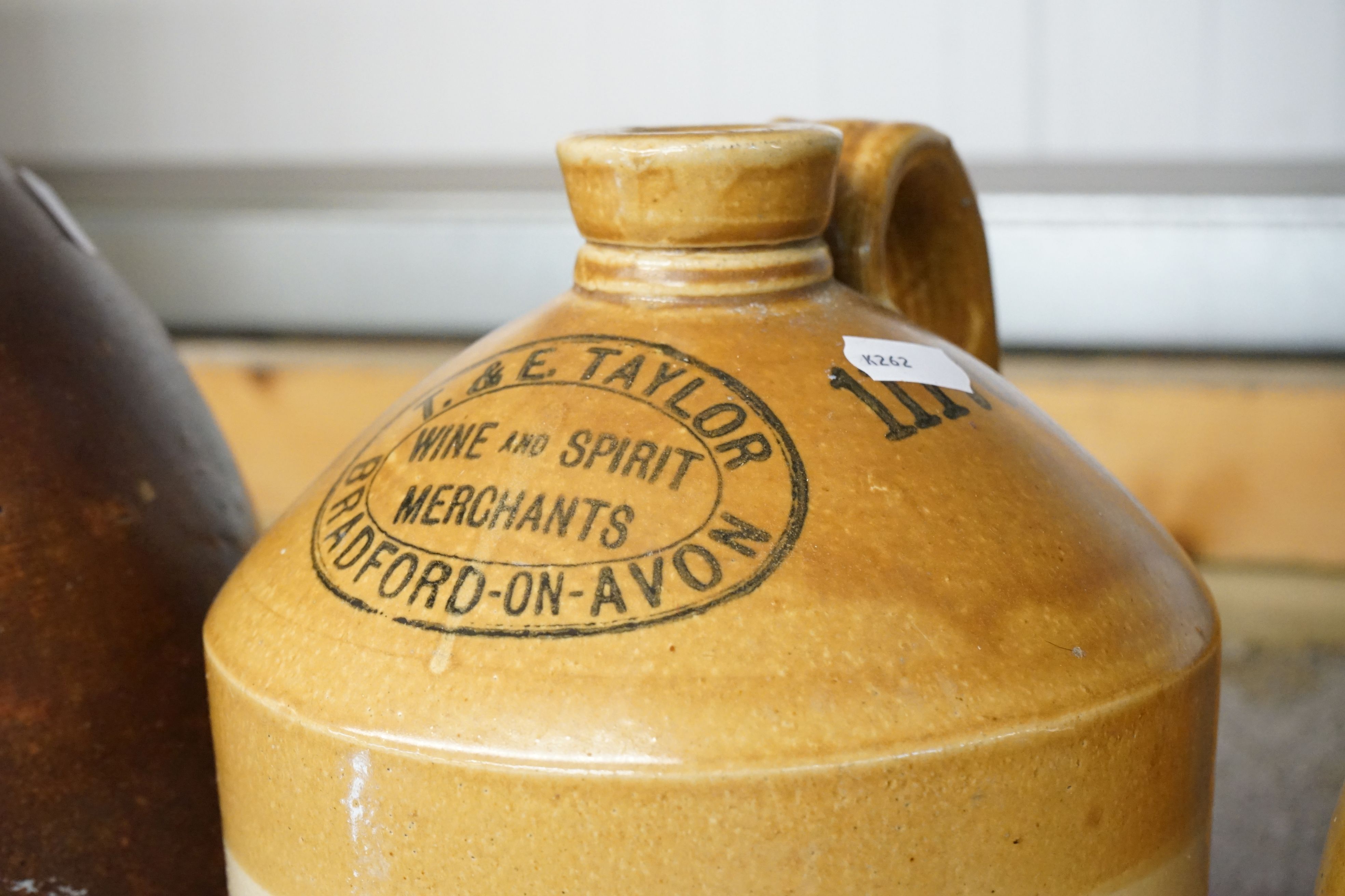 Three stoneware bottles to include a Bradford On Avon advertising example. - Image 2 of 4