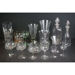 Eighteen items of Powell Glass including Commemorative Goblet with spiral twist stem, Two