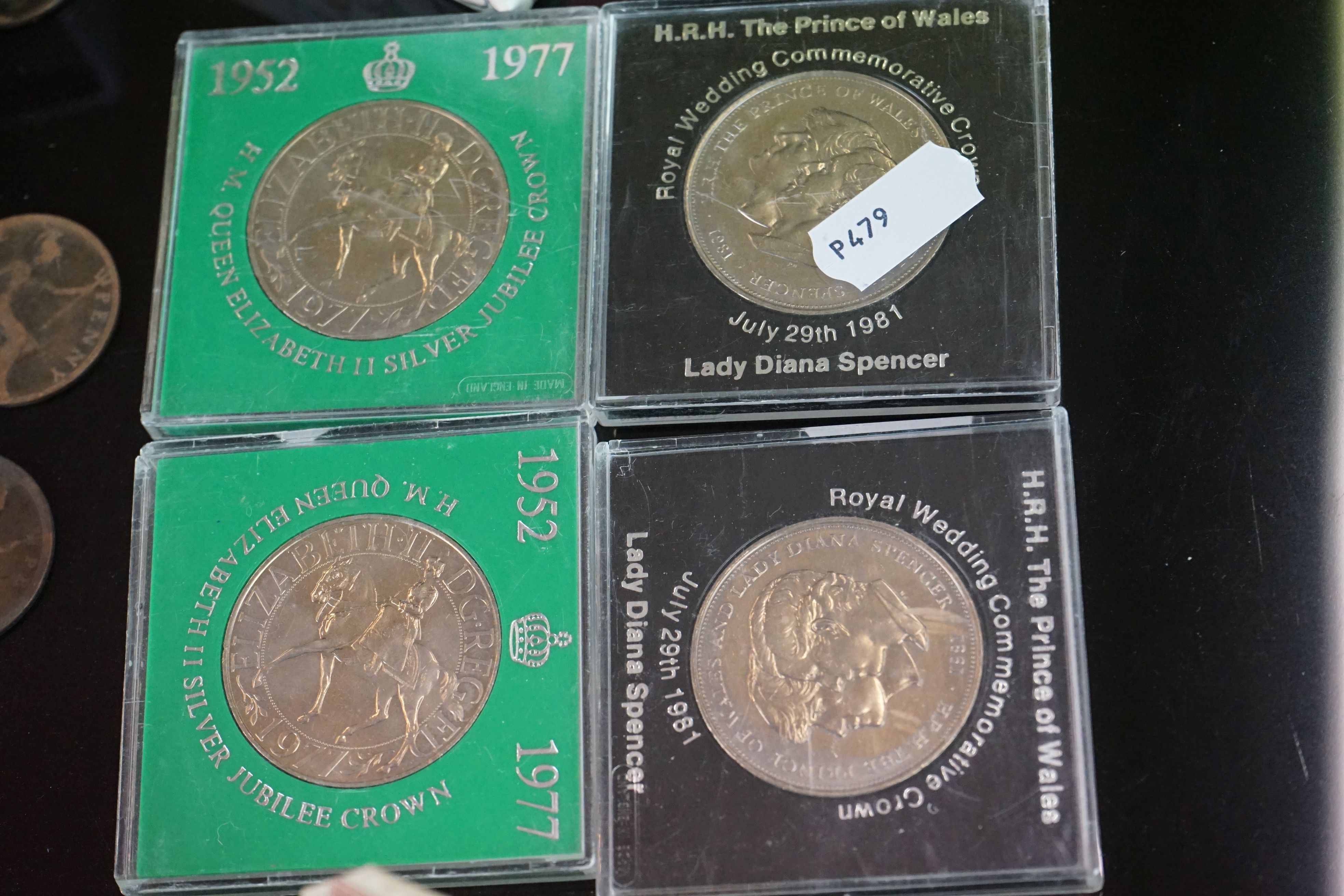 A collection of mainly pre decimal British coins together with commemorative crowns and banknotes. - Image 4 of 9