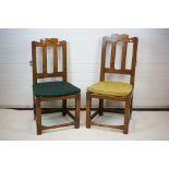 Pair of Hardwood Side Chairs, possibly Cape Dutch together with a Gothic style Side Chair