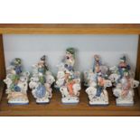 Nineteen Rye Pottery Canterbury Tales Figures including Chaucer 31cm high, seventeen further figures