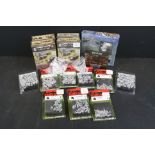 Collection of Flames of War miniatures to include 7 x carded figures, 4 x boxed vehicle sets plus