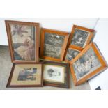 Collection of Seven Framed and Glazed Prints including Four 18th century Black and White