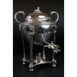 Regency Sheffield Plate Tea Urn with original liner to interior, 32cm high