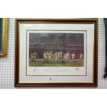 Rugby interest - Signed Limited Edition Stephen Doig Print titled ' Crowning Glory ' depicting