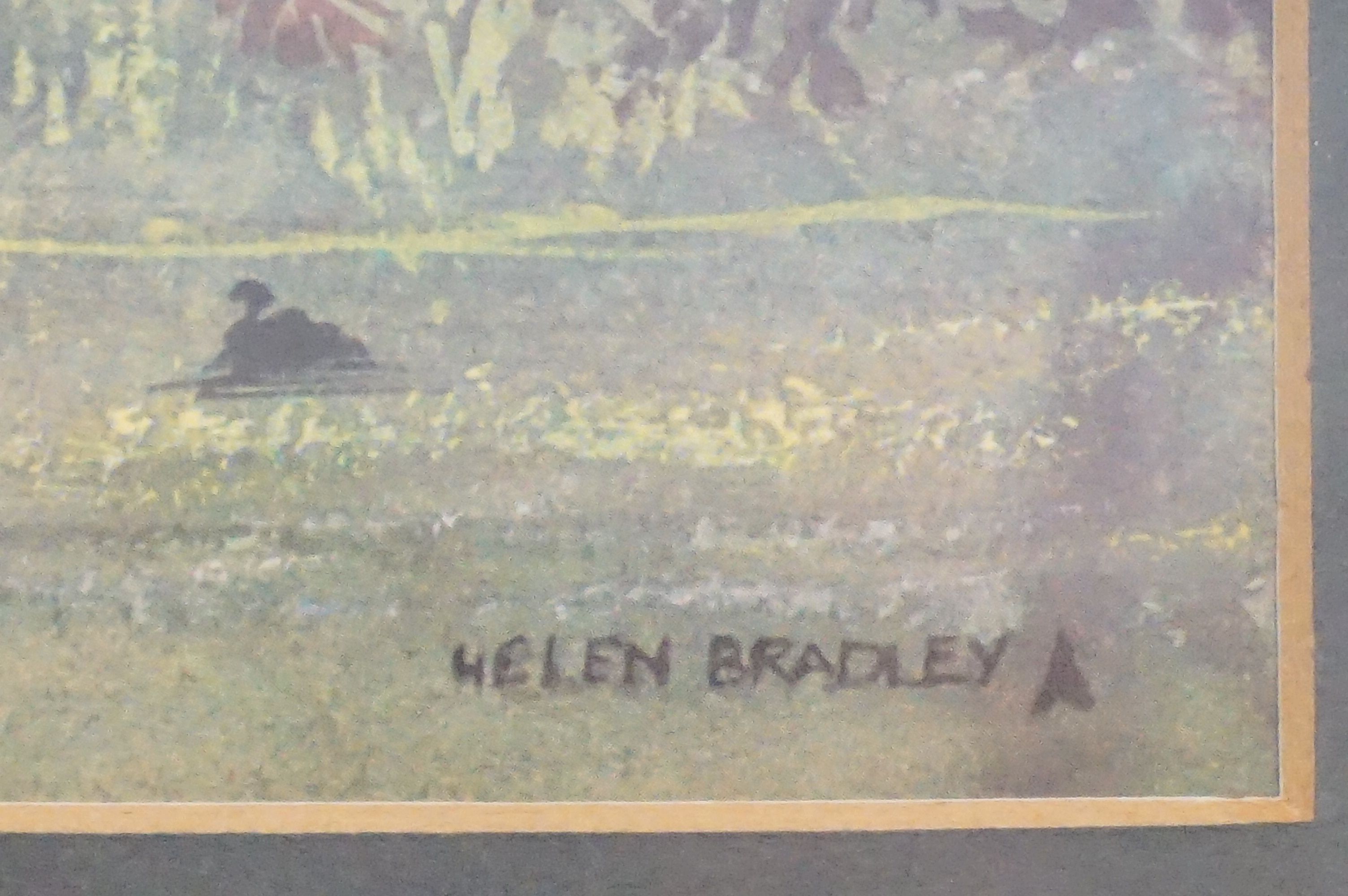 Helen Layfield Bradley (1900 - 1979) a 1970s framed art print ' Gathering Blackberries ' - Bild 5 aus 5