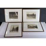 Elizabeth Piper (active 1892 - 1932) a set of four fine signed India lay etchings of Harrow School