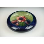 Moorcroft Pottery Small Bowl decorated in the anemone pattern, blue impressed marks to base, 14cm