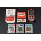 Three Retro Hand Held Games including Grandstand Game Player Portable Cartridge Game with three