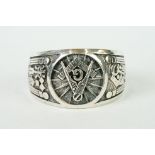 Gents silver Masonic ring
