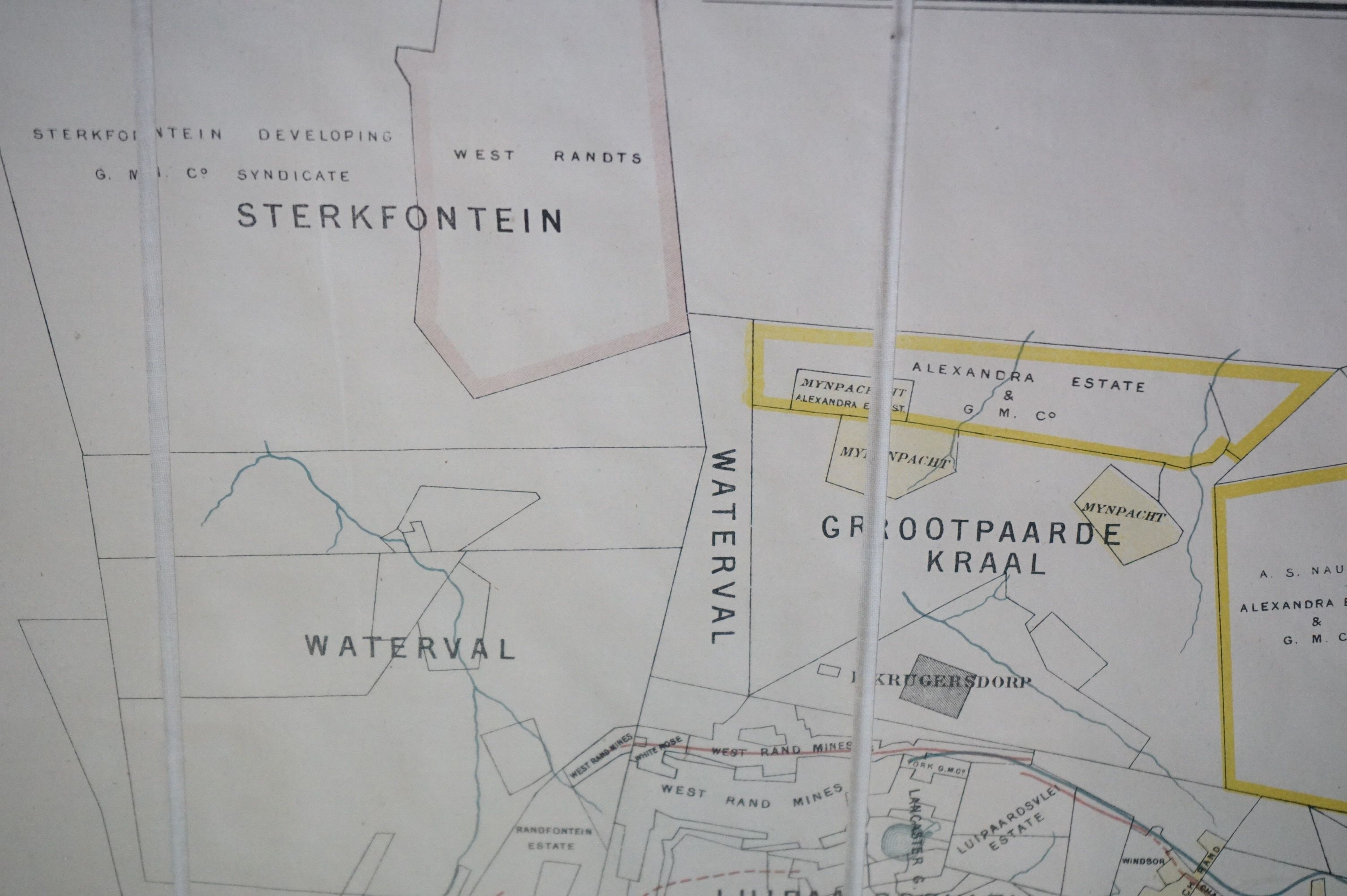 19th century Hand Coloured Map being ' The Consolidated Gold Fields of South Africa Limited, General - Image 8 of 8