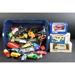 Tray of Loose Playworn mainly Diecast Toy Vehicles including Lesney, and Corgi plus Two Boxed