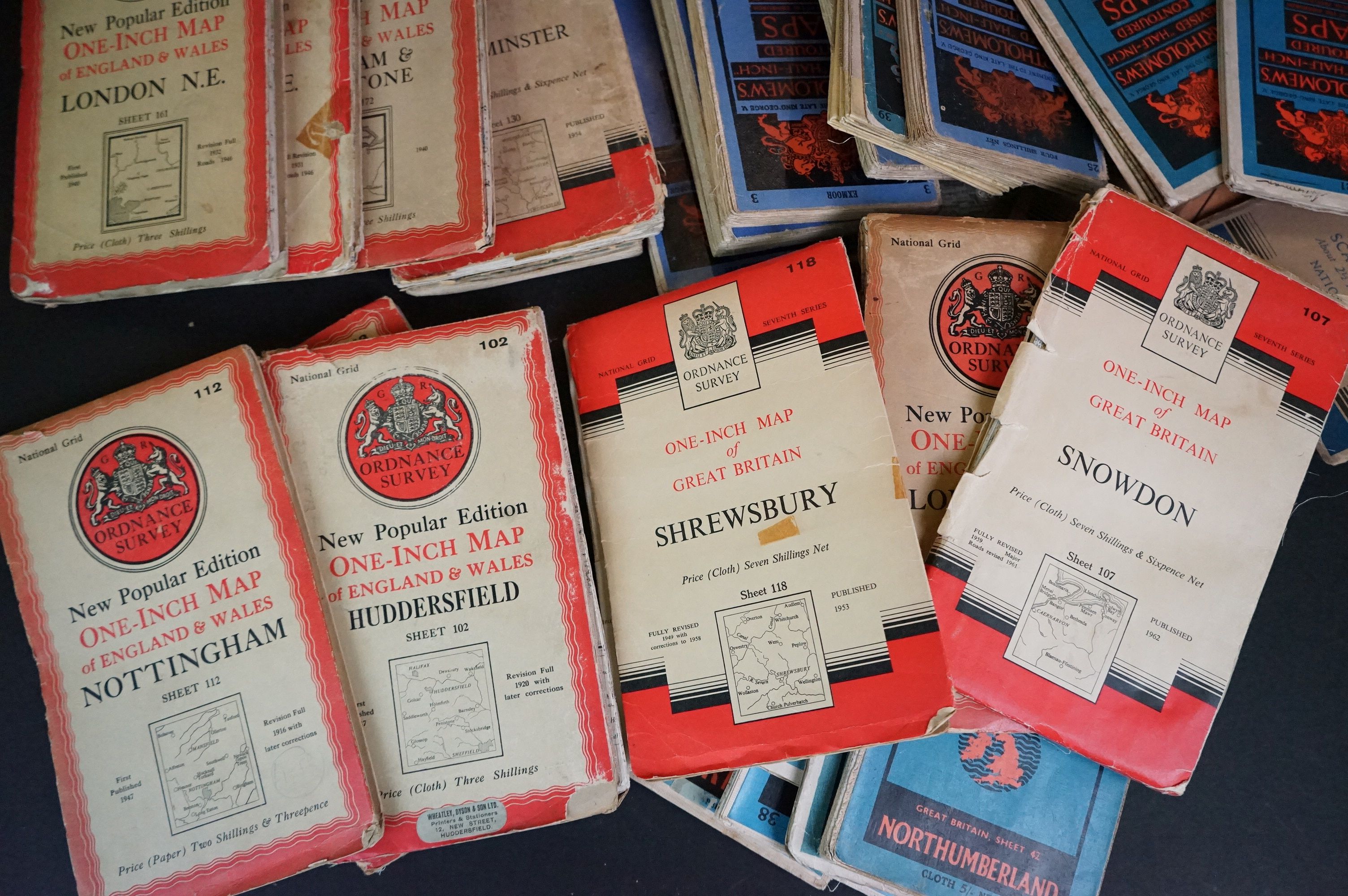Approximately 36 Folded Maps including One-Inch New Popular Edition Ordnance Survey Maps, - Image 5 of 7