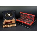 Anglo Indian Porcupine Quill Box, the wooden frame with bone inlay 20cm wide together with South