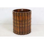 Good Quality Wooden Circular Paper Basket in the form Early 19th century Book Spines, 30cm