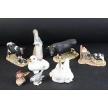 Three Border Fine Arts Figures including Dairy Bull 163, Freisian Cow & Calf 160 and Morning Feed