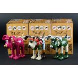 Three Boxed Aardman / W&G Ltd ' Gromit Unleashed ' Figures including Lodekka, Saffy the Sea Dog