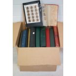 Box of Eleven Albums and A5 Wallet with World Stamps Mini Sheets and GB FDC's