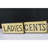 Pair of Signs ' Ladies ' and ' Gents '