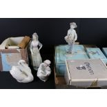 Five Boxed Lladro Figures including model no. 5.125, model no. 5.230, model no. 1.195, B-25 JU, Just