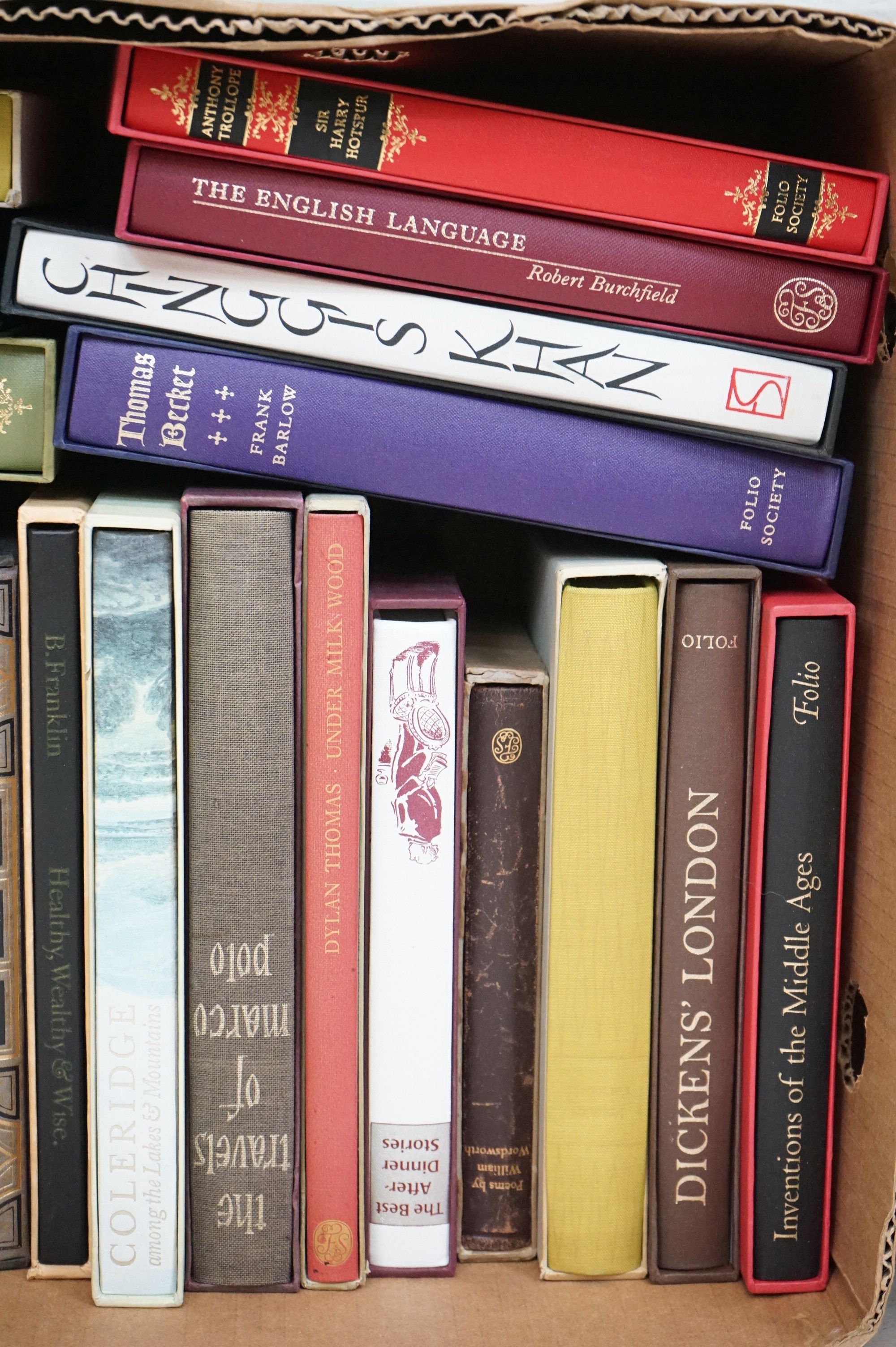 A large collection of Folio society hardback books contained within two boxes. - Image 3 of 5