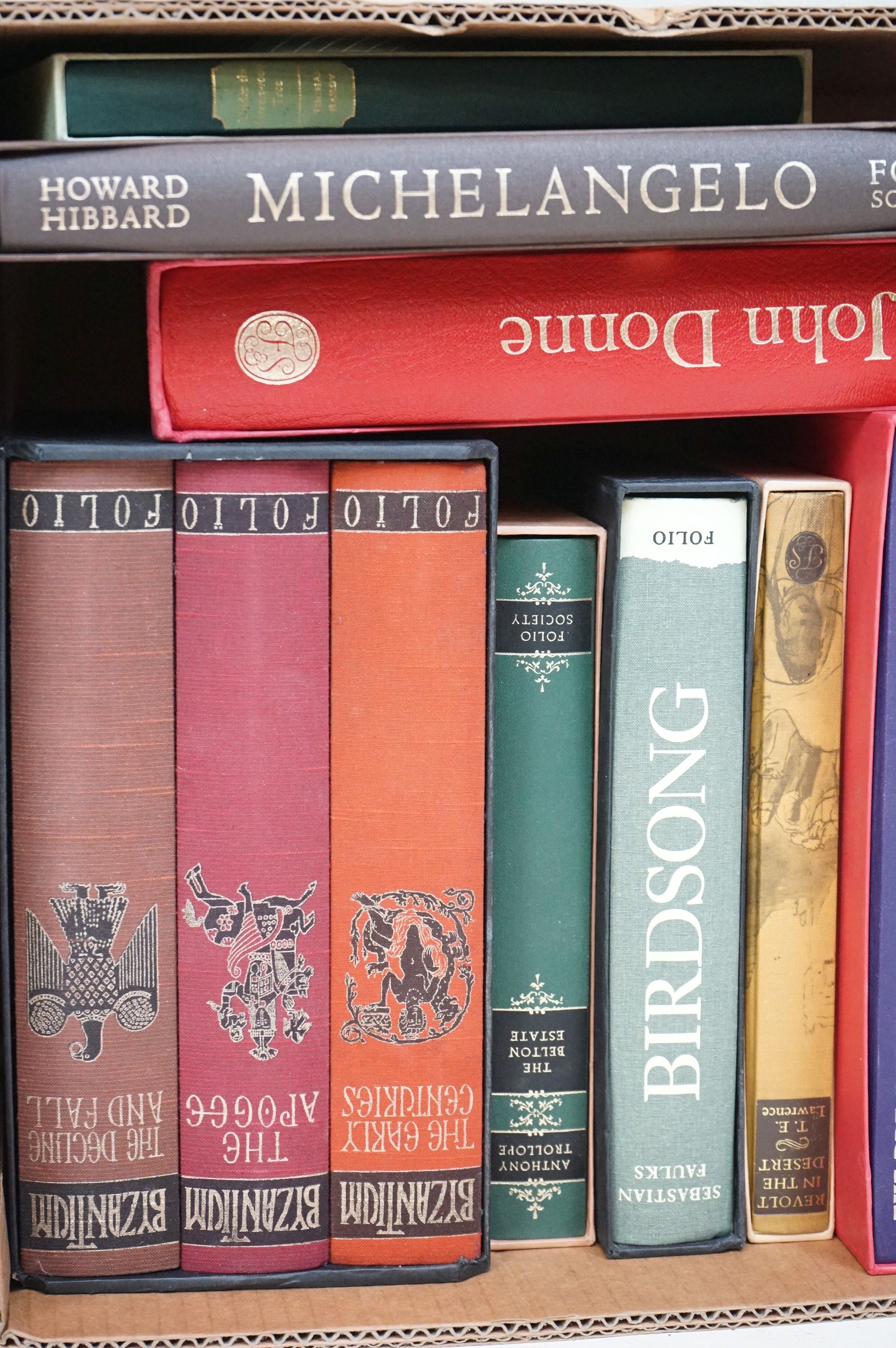 A large collection of Folio society hardback books contained within two boxes. - Image 4 of 5