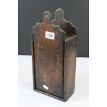 Antique Oak Hanging Candle Box with pull-up front, 35cm high