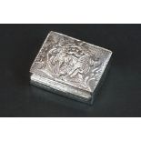 Silver Pill Box with Thistle decoration to the lid