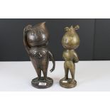 Two Bronze Advertising / Promotional Figures of Esso Mr & Mrs Drip, tallest 32cm