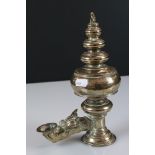 South East Asian Bronze Oil Lamp, 24cm high