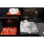 Five Boxed Webb Continental Hand Cut Lead Crystal Items including Pair of Brandy Glasses, Decanter