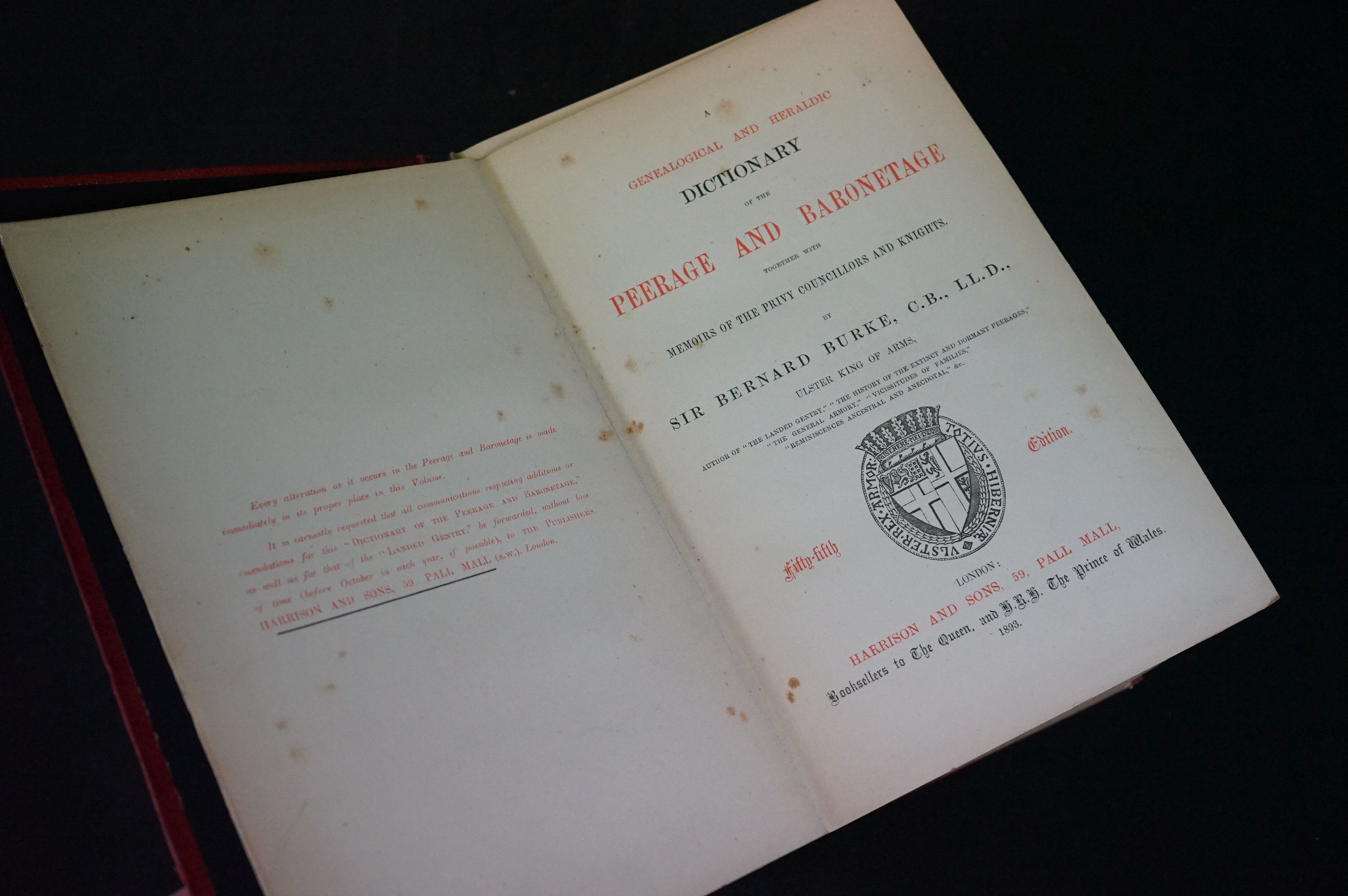 Three antique hardback books to include Burkes Peerage 1893, Mrs Beetons book of household - Image 11 of 12