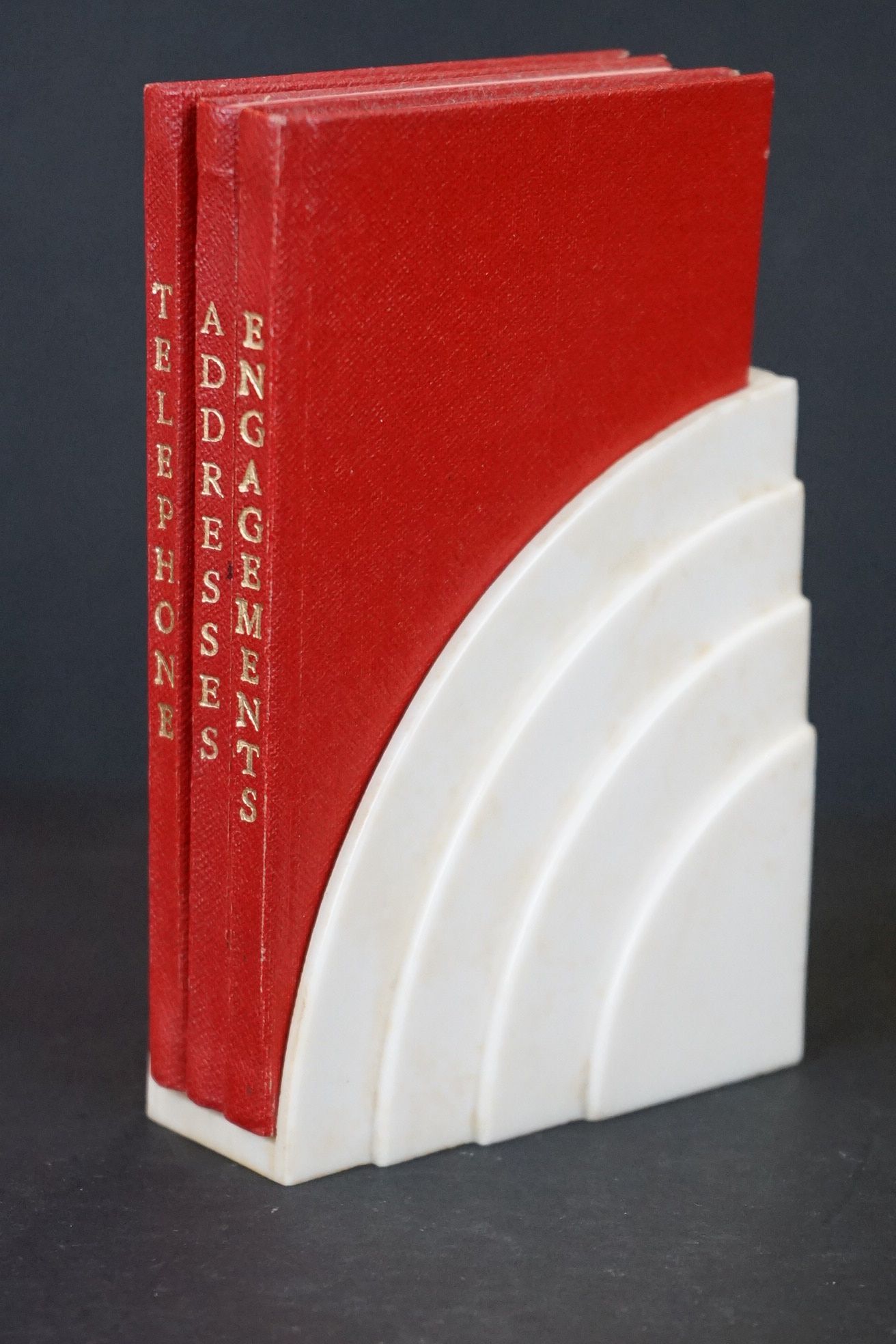 An Art Deco "Ford" desk top book stand to include Telephone, Address and Engagement books. - Image 2 of 4