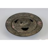 Japanese Metal Censer signed with character marks to underside, mounted with turtle or tortoise to