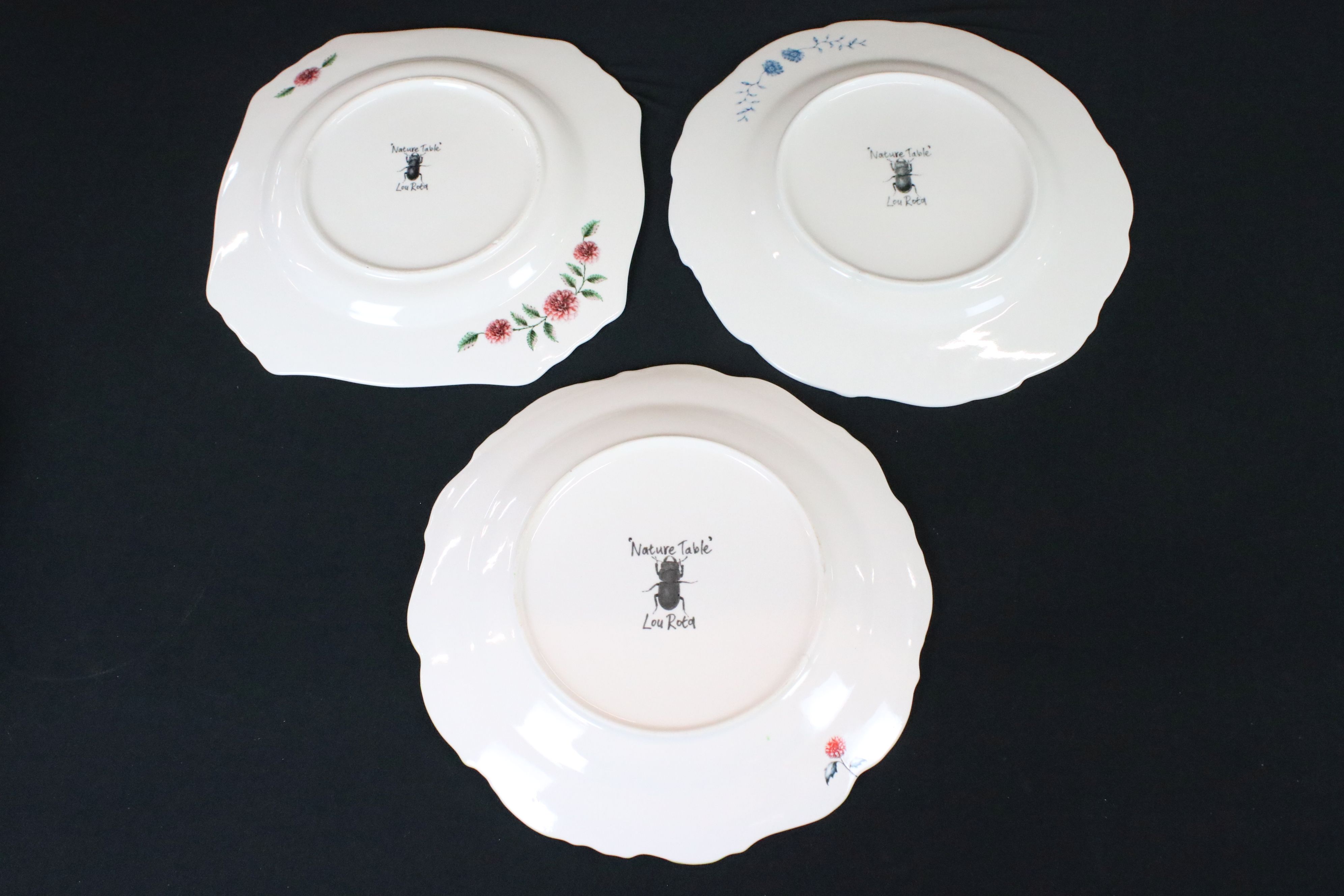 Set of Six ' Nature Table ' Plates designed by Lou Rota, 24cm diameter - Image 10 of 10
