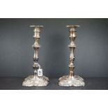 A pair of fully hallmarked sterling silver candlesticks, assay marked for Sheffield and maker marked