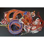 A collection of African Masai tribal beaded jewellery.