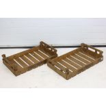 Pair of Wooden Vegetable Storage Trays