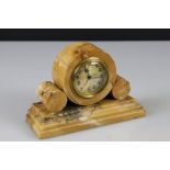 Art Deco French Marble Desk Clock, 11cm high