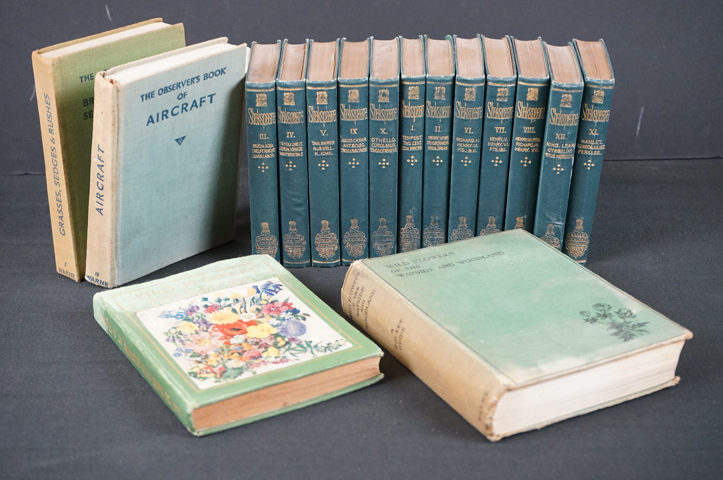 A collection of books to include the Warne pocket guide to Wild Flowers of the Wayside and Woodland,