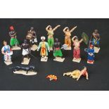 A collection of Arabian character metal figures.