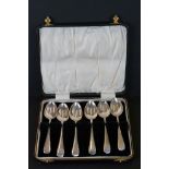 Cased Set of Six Silver Hallmarked Teaspoons