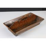 19th century Oak two section Cutlery Tray, 35cm long