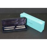 A boxed and cased Tiffany & Co 925 sterling silver pen and pencil.
