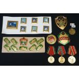 A Collection Of Russian / CCCP / USSR Military Badges And Medals