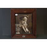 A Large Framed And Glazed Photograph Of A Gloucestershire Regiment Soldier In His Hospital Blues,
