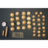 A Collection Of British Military Regimental Brass Buttons Together With A Royal Engineers Sweetheart