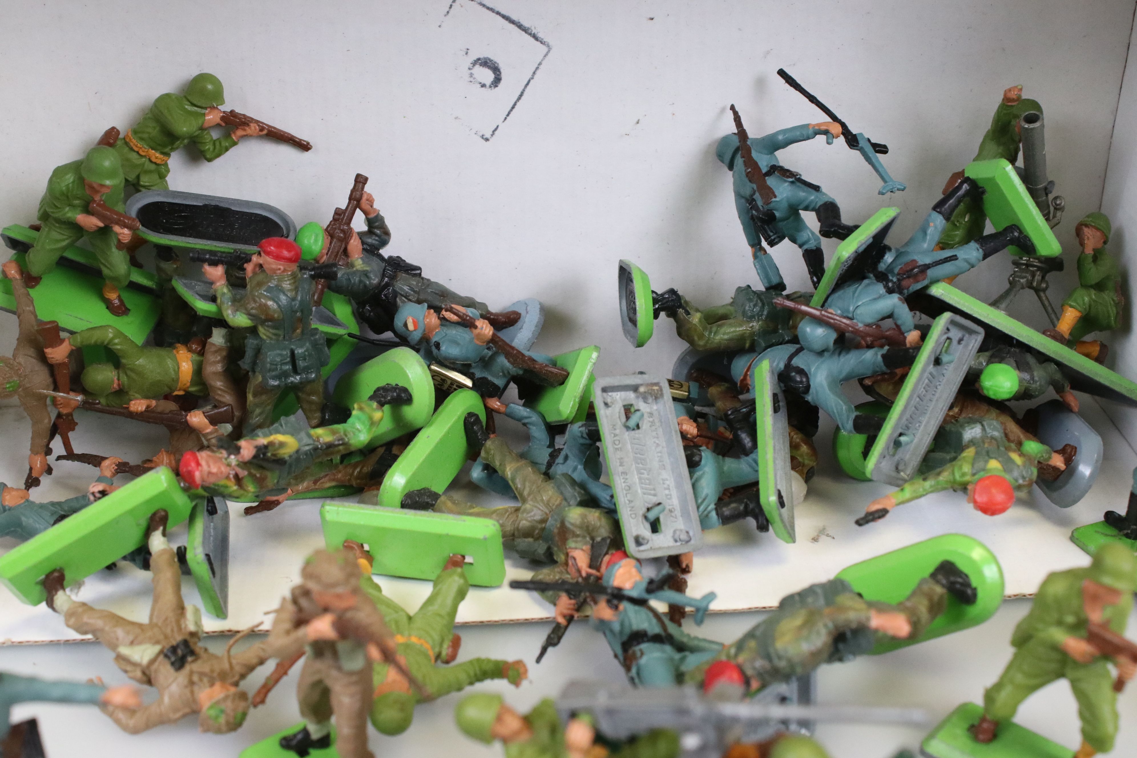 Around 38 Britains Deetail military figures plus a Britains Jeep diecast model with 2 x soldiers - Image 3 of 3